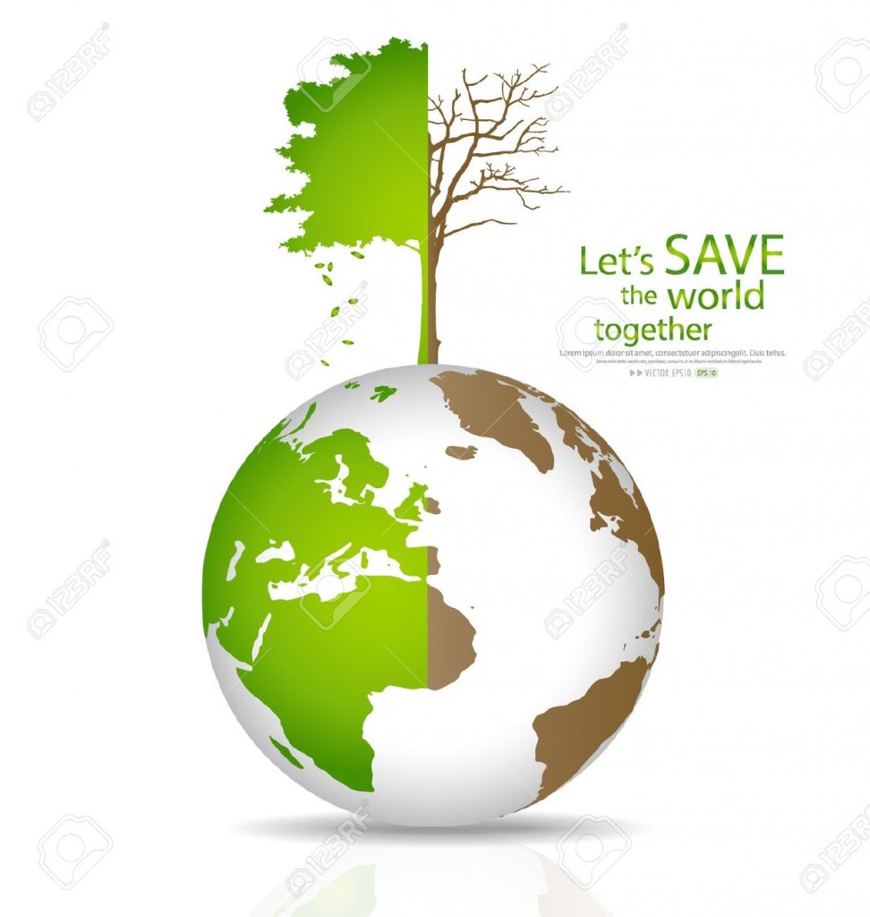 21693763-Save-the-world-Tree-on-a-deforested-globe-and-green-globe-Illustration--Stock-Vector